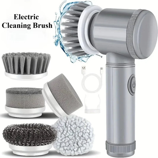 Brosse de Nettoyage Électrique Sans Fil – Power Spin Scrubber avec 5 Têtes